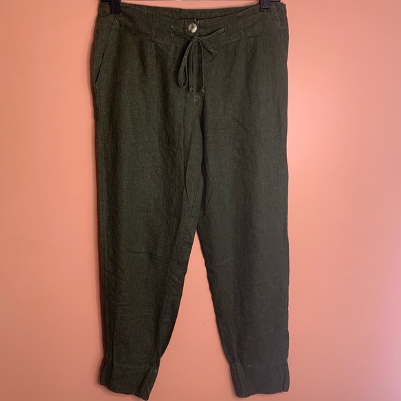 Linen Drawstring Pants - Picture 2 of 4